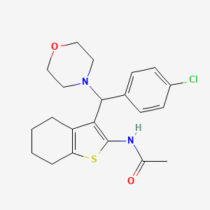 molecular formula C21H25ClN2O2S B2474631 N-{3-[(4-chlorophenyl)(morpholin-4-yl)methyl]-4,5,6,7-tetrahydro-1-benzothiophen-2-yl}acetamide CAS No. 618401-63-1