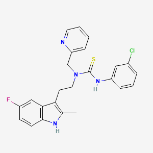 3-(3-chlorophenyl)-1-(2-(5-fluoro-2-methyl-1H-indol-3-yl)ethyl)-1-(pyridin-2-ylmethyl)thiourea