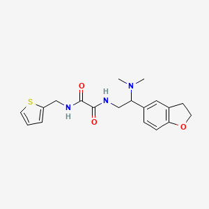 molecular formula C19H23N3O3S B2474639 N1-(2-(2,3-dihydrobenzofuran-5-yl)-2-(dimethylamino)ethyl)-N2-(thiophen-2-ylmethyl)oxalamide CAS No. 1428367-21-8