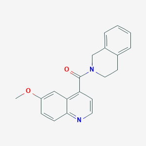 molecular formula C20H18N2O2 B2474640 3,4-Dihydro-1H-isoquinolin-2-yl-(6-methoxyquinolin-4-yl)methanone CAS No. 2415622-05-6