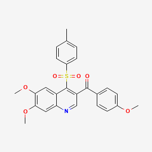 molecular formula C26H23NO6S B2474642 (6,7-Dimethoxy-4-tosylquinolin-3-yl)(4-methoxyphenyl)methanone CAS No. 866867-20-1