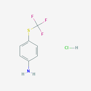 molecular formula C7H7ClF3NS B2474647 4-[(Trifluoromethyl)sulfanyl]aniline hydrochloride CAS No. 1078713-27-5