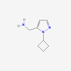 molecular formula C8H13N3 B2474650 (1-Cyclobutyl-1H-pyrazol-5-yl)methanamine CAS No. 1781538-66-6