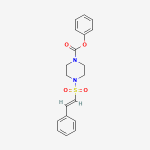 molecular formula C19H20N2O4S B2474655 Phenyl-4-[(E)-2-Phenylethenyl]sulfonylpiperazin-1-carboxylat CAS No. 1281686-67-6