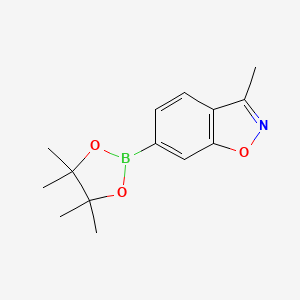 molecular formula C14H18BNO3 B2474661 3-Methyl-6-(4,4,5,5-tetramethyl-1,3,2-dioxaborolan-2-YL)benzo[D]isoxazole CAS No. 1939174-64-7