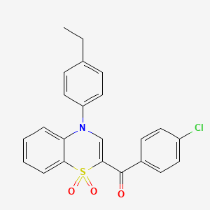 molecular formula C23H18ClNO3S B2474664 (4-chlorophenyl)[4-(4-ethylphenyl)-1,1-dioxido-4H-1,4-benzothiazin-2-yl]methanone CAS No. 1114659-96-9