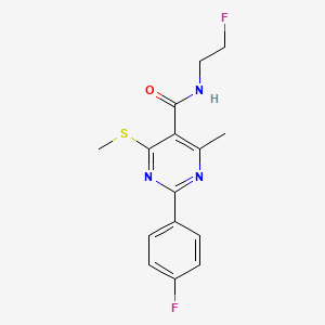 molecular formula C15H15F2N3OS B2474669 N-(2-fluoroethyl)-2-(4-fluorophenyl)-4-methyl-6-(methylsulfanyl)pyrimidine-5-carboxamide CAS No. 2094860-31-6