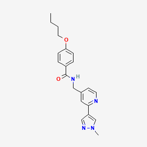molecular formula C21H24N4O2 B2474679 4-丁氧基-N-((2-(1-甲基-1H-吡唑-4-基)吡啶-4-基)甲基)苯甲酰胺 CAS No. 2034609-55-5