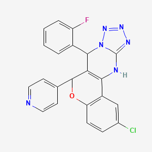 2-chloro-7-(2-fluorophenyl)-6-(pyridin-4-yl)-7,12-dihydro-6H-chromeno[4,3-d]tetrazolo[1,5-a]pyrimidine