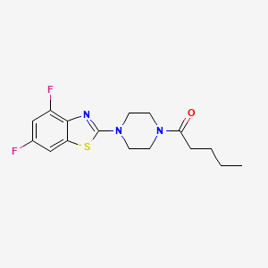 molecular formula C16H19F2N3OS B2474700 4,6-Difluoro-2-(4-pentanoylpiperazin-1-yl)-1,3-benzothiazole CAS No. 897482-10-9