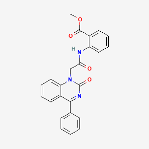 molecular formula C24H19N3O4 B2474707 Methyl 2-[[2-(2-oxo-4-phenylquinazolin-1-yl)acetyl]amino]benzoate CAS No. 932530-23-9
