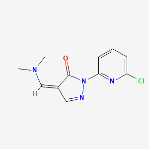 molecular formula C11H11ClN4O B2474709 2-(6-chloro-2-pyridinyl)-4-[(dimethylamino)methylene]-2,4-dihydro-3H-pyrazol-3-one CAS No. 320419-08-7