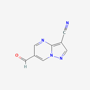 molecular formula C8H4N4O B2474714 6-Formylpyrazolo[1,5-a]pyrimidine-3-carbonitrile CAS No. 1253696-35-3