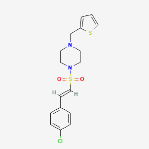 1-[(E)-2-(4-chlorophenyl)ethenyl]sulfonyl-4-(thiophen-2-ylmethyl)piperazine