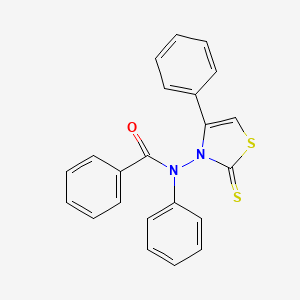 molecular formula C22H16N2OS2 B2474720 N-phenyl-N-(4-phenyl-2-sulfanylidene-1,3-thiazol-3-yl)benzamide CAS No. 105701-07-3