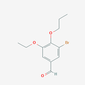 molecular formula C12H15BrO3 B2474721 3-溴-5-乙氧基-4-丙氧基苯甲醛 CAS No. 834908-03-1