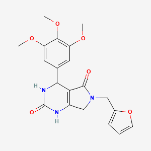 molecular formula C20H21N3O6 B2474725 6-(呋喃-2-基甲基)-4-(3,4,5-三甲氧基苯基)-3,4,6,7-四氢-1H-吡咯并[3,4-d]嘧啶-2,5-二酮 CAS No. 899736-47-1