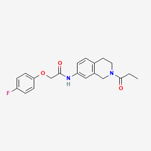 molecular formula C20H21FN2O3 B2474729 2-(4-fluorophenoxy)-N-(2-propionyl-1,2,3,4-tetrahydroisoquinolin-7-yl)acetamide CAS No. 955708-92-6