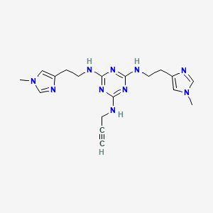 4-N,6-N-Bis[2-(1-methylimidazol-4-yl)ethyl]-2-N-prop-2-ynyl-1,3,5-triazine-2,4,6-triamine