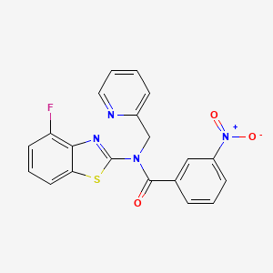 molecular formula C20H13FN4O3S B2474733 N-(4-氟苯并[d]噻唑-2-基)-3-硝基-N-(吡啶-2-基甲基)苯甲酰胺 CAS No. 941967-73-3