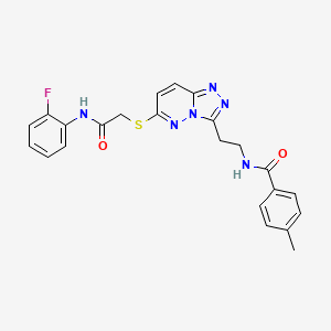 N-(2-(6-((2-((2-fluorophenyl)amino)-2-oxoethyl)thio)-[1,2,4]triazolo[4,3-b]pyridazin-3-yl)ethyl)-4-methylbenzamide