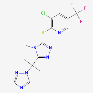 3-chloro-2-({4-methyl-5-[1-methyl-1-(1H-1,2,4-triazol-1-yl)ethyl]-4H-1,2,4-triazol-3-yl}sulfanyl)-5-(trifluoromethyl)pyridine
