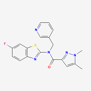 molecular formula C19H16FN5OS B2474743 N-(6-氟苯并[d]噻唑-2-基)-1,5-二甲基-N-(吡啶-3-基甲基)-1H-吡唑-3-羧酰胺 CAS No. 1013808-61-1