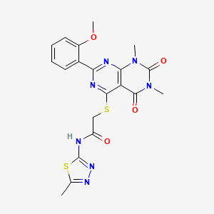 2-((2-(2-methoxyphenyl)-6,8-dimethyl-5,7-dioxo-5,6,7,8-tetrahydropyrimido[4,5-d]pyrimidin-4-yl)thio)-N-(5-methyl-1,3,4-thiadiazol-2-yl)acetamide