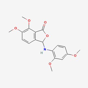 molecular formula C18H19NO6 B2474760 3-((2,4-Dimethoxyphenyl)amino)-6,7-Dimethoxyisobenzofuran-1(3H)-on CAS No. 854002-44-1