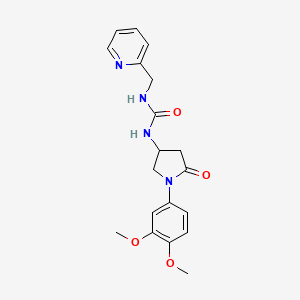 1-(1-(3,4-Dimethoxyphenyl)-5-oxopyrrolidin-3-yl)-3-(pyridin-2-ylmethyl)urea