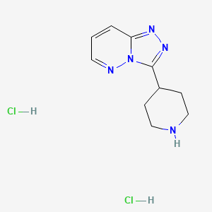 molecular formula C10H15Cl2N5 B2474766 3-哌啶-4-基-[1,2,4]三唑并[4,3-b]哒嗪;二盐酸盐 CAS No. 913264-39-8