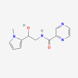 molecular formula C12H14N4O2 B2474767 N-(2-hydroxy-2-(1-methyl-1H-pyrrol-2-yl)ethyl)pyrazine-2-carboxamide CAS No. 1396854-45-7