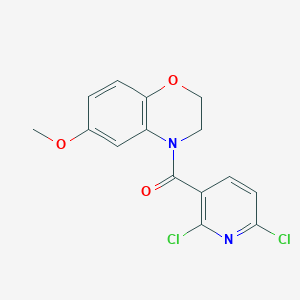 molecular formula C15H12Cl2N2O3 B2474768 (2,6-Dichloropyridin-3-yl)-(6-methoxy-2,3-dihydro-1,4-benzoxazin-4-yl)methanone CAS No. 1385439-42-8