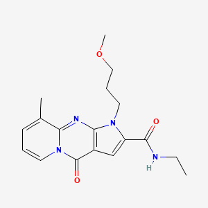molecular formula C18H22N4O3 B2474773 N-乙基-1-(3-甲氧基丙基)-9-甲基-4-氧代-1,4-二氢吡啶并[1,2-a]吡咯并[2,3-d]嘧啶-2-甲酰胺 CAS No. 900283-23-0