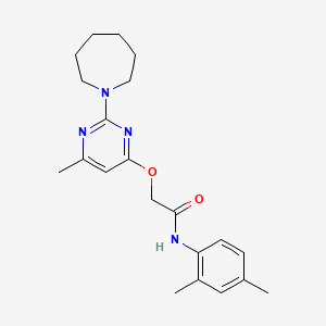 molecular formula C21H28N4O2 B2474778 2-{[2-(Azepan-1-yl)-6-methylpyrimidin-4-yl]oxy}-N-(2,4-Dimethylphenyl)acetamid CAS No. 1226446-98-5