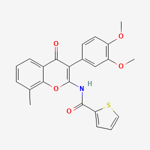 molecular formula C23H19NO5S B2474781 N-[3-(3,4-dimethoxyphenyl)-8-methyl-4-oxo-4H-chromen-2-yl]thiophene-2-carboxamide CAS No. 879589-90-9