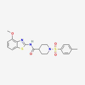 molecular formula C21H23N3O4S2 B2474785 N-(4-methoxy-1,3-benzothiazol-2-yl)-1-(4-methylbenzenesulfonyl)piperidine-4-carboxamide CAS No. 941981-93-7