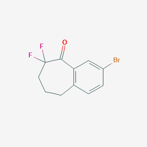 molecular formula C11H9BrF2O B2474788 3-溴-6,6-二氟-8,9-二氢-7H-苯并[7]环庚烯-5-酮 CAS No. 2344679-37-2