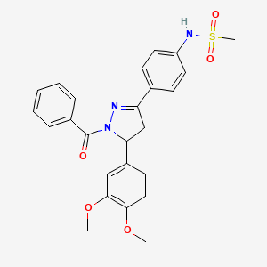 N-{4-[1-benzoyl-5-(3,4-dimethoxyphenyl)-4,5-dihydro-1H-pyrazol-3-yl]phenyl}methanesulfonamide