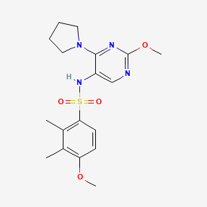 4-methoxy-N-(2-methoxy-4-(pyrrolidin-1-yl)pyrimidin-5-yl)-2,3-dimethylbenzenesulfonamide