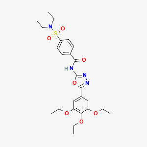 4-(diethylsulfamoyl)-N-[5-(3,4,5-triethoxyphenyl)-1,3,4-oxadiazol-2-yl]benzamide