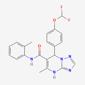 molecular formula C21H19F2N5O2 B2474804 7-(4-(difluoromethoxy)phenyl)-5-methyl-N-(o-tolyl)-4,7-dihydro-[1,2,4]triazolo[1,5-a]pyrimidine-6-carboxamide CAS No. 725219-37-4