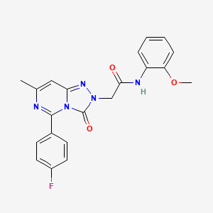 molecular formula C21H18FN5O3 B2474810 2-[5-(4-fluorophenyl)-7-methyl-3-oxo[1,2,4]triazolo[4,3-c]pyrimidin-2(3H)-yl]-N-(2-methoxyphenyl)acetamide CAS No. 1251548-46-5