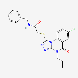 N-benzyl-2-((7-chloro-5-oxo-4-propyl-4,5-dihydro-[1,2,4]triazolo[4,3-a]quinazolin-1-yl)thio)acetamide