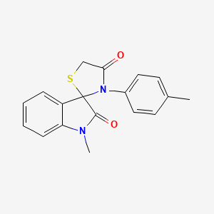 molecular formula C18H16N2O2S B2474819 1-methyl-3'-(4-methylphenyl)-4'H-spiro[indole-3,2'-[1,3]thiazolidine]-2,4'(1H)-dione CAS No. 155425-92-6