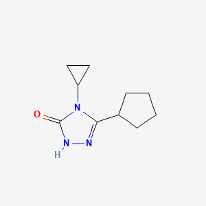 molecular formula C10H15N3O B2474824 3-シクロペンチル-4-シクロプロピル-4,5-ジヒドロ-1H-1,2,4-トリアゾール-5-オン CAS No. 1642319-76-3