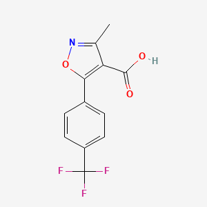 molecular formula C12H8F3NO3 B2474834 3-Methyl-5-(4-trifluoromethyl-phenyl)-isoxazole-4-carboxylic acid CAS No. 220652-98-2