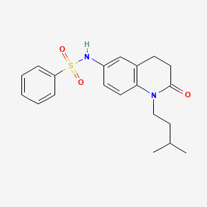 molecular formula C20H24N2O3S B2474837 N-(1-异戊基-2-氧代-1,2,3,4-四氢喹啉-6-基)苯磺酰胺 CAS No. 954686-75-0