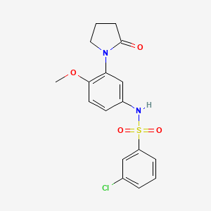 B2474838 3-chloro-N-(4-methoxy-3-(2-oxopyrrolidin-1-yl)phenyl)benzenesulfonamide CAS No. 941872-40-8