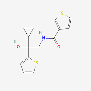 molecular formula C14H15NO2S2 B2474850 N-(2-cyclopropyl-2-hydroxy-2-(thiophen-2-yl)ethyl)thiophene-3-carboxamide CAS No. 1396710-41-0
